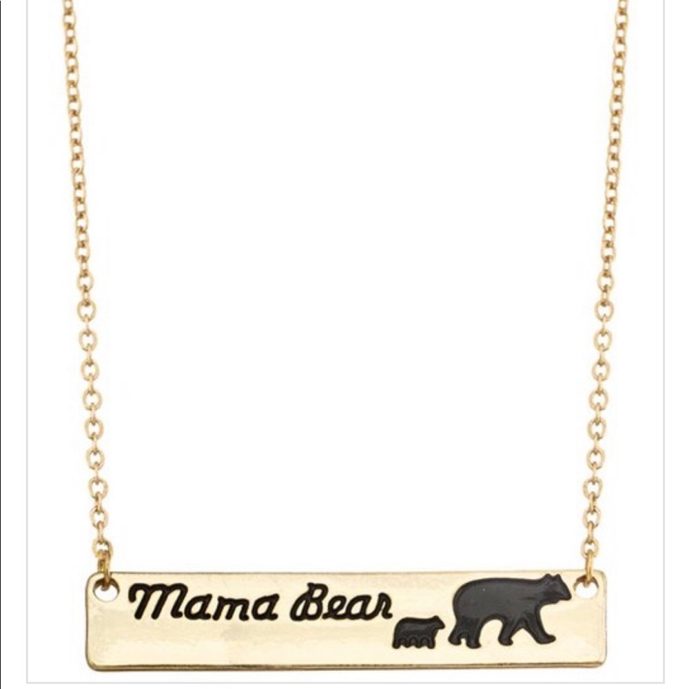 5 for $25 Gold Tone Mama Bear Pendant Necklace